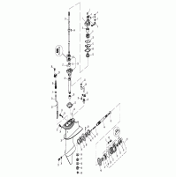 LOWER CASING & DRIVE 1- 2 Strock for TE9.9 TE15